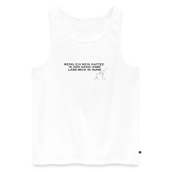 Café à la main - Débardeur bio Premium Homme - blanc - Devant - Michal (187cm)