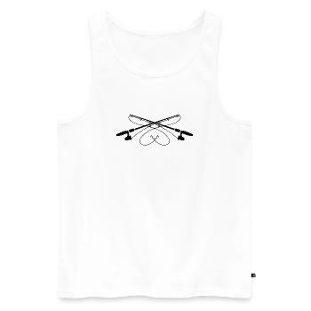 Cruising Fishing Rods Silhouette - Men's Premium Organic Tank Top - white - Front - AI Model Male 178 light (178cm)