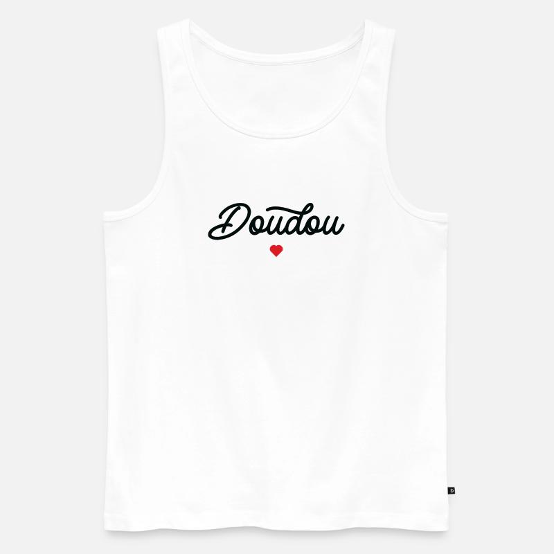 Doudou Coeur Script Noir - Débardeur bio Premium Homme - blanc