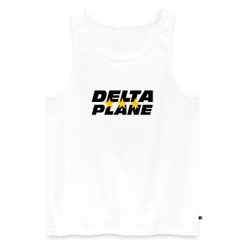 Logo Delta Plane Étoiles d'Excellence - Débardeur bio Premium Homme - blanc - Devant - AI Model Male 178 light (178cm)