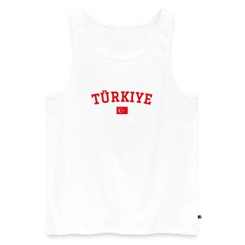Drapeau de la Turquie en rouge - Débardeur bio Premium Homme - blanc - Devant - Michal (187cm)