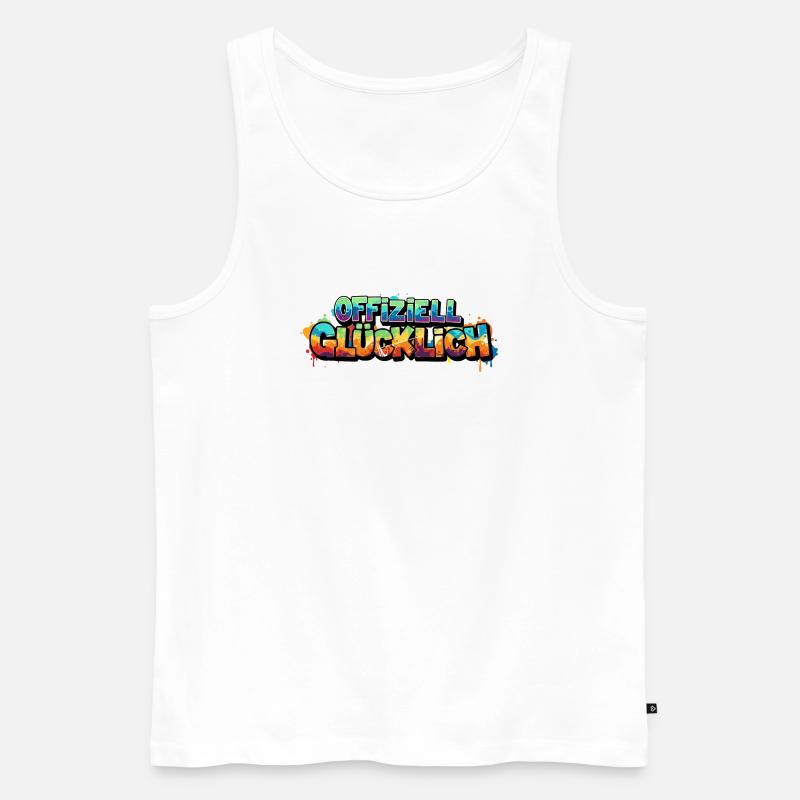 Offiziell Glücklich Version 2 - Männer Premium Bio Tank Top - Weiß