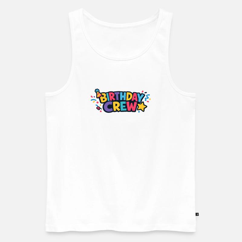 Birthday Crew Farbexplosion - Männer Premium Bio Tank Top - Weiß