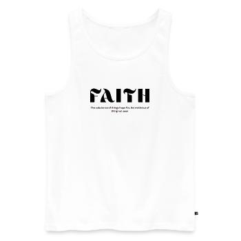 Typographie de la Flamme de la Foi - Débardeur bio Premium Homme - blanc - Devant - Michal (187cm)