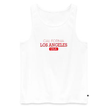 Californie, Los Angeles, Amérique - Débardeur bio Premium Homme - blanc - Devant - Michal (187cm)