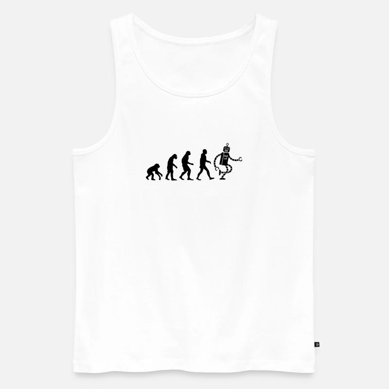 evolution robot évolution - Débardeur bio Premium Homme - blanc