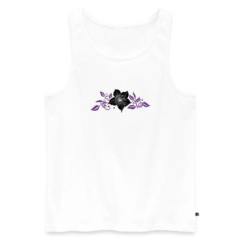 Lily avec des feuilles. Ornement. - Débardeur bio Premium Homme - blanc - Devant - Michal (187cm)