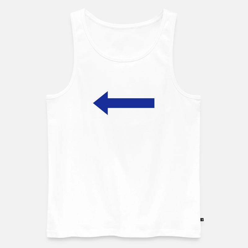 Blauer Pfeil nach links - Männer Premium Bio Tank Top - Weiß