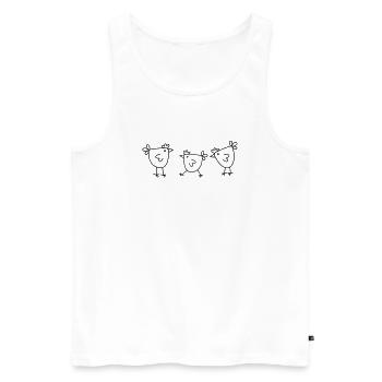 Hühner Huhn Henne minimal schlichtes Hühner Design - Männer Premium Bio Tank Top - Weiß - Vorne - Michal (187cm)