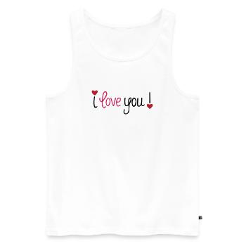 Valentinstag I Love You Hearts - Männer Premium Bio Tank Top - Weiß - Vorne - AI Model Male 178 light (178cm)