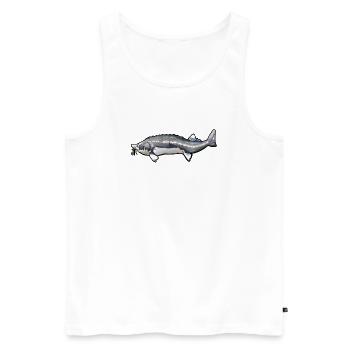 Schwanzmuster von gewühltem Kelfisch - Männer Premium Bio Tank Top - Weiß - Vorne - AI Model Male 178 light (178cm)