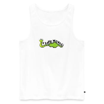 The snake loves music - Men's Premium Organic Tank Top - white - Front - AI Model Male 178 light (178cm)