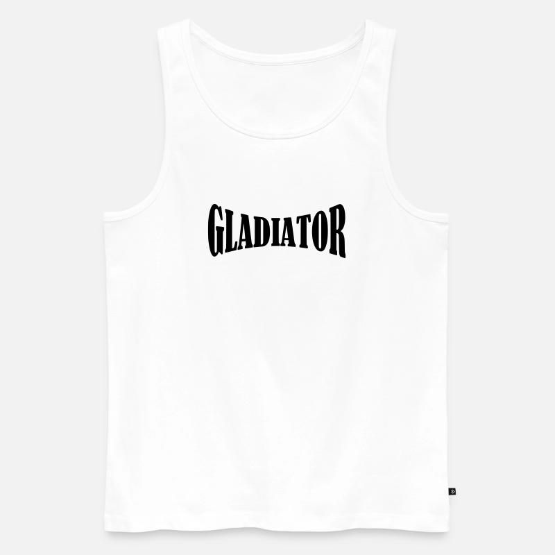 gladiator shirt - Männer Premium Bio Tank Top - Weiß