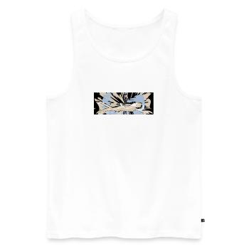 Schwimmen Schwimmerin Wassersport - Männer Premium Bio Tank Top - Weiß - Vorne - Michal (187cm)