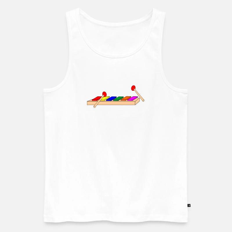 Trommeldreieck oder Tonxylophon - Männer Premium Bio Tank Top - Weiß