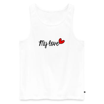 ICH LIEBE DICH. LIEBE. PAAR. GERADE VERHEIRATET. Junggesellinnenabschied - Männer Premium Bio Tank Top - Weiß - Vorne - Michal (187cm)