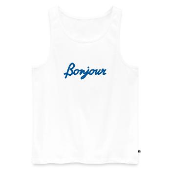 Bonjour – The essence of French chic - Men's Premium Organic Tank Top - white - Front - AI Model Male 178 light (178cm)