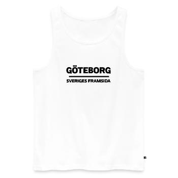 Spring Green Leaf Design on Natural Textiles - Men's Premium Organic Tank Top - white - Front - AI Model Male 178 light (178cm)