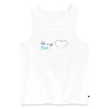Wenn Du "Ich mag Dich" sagen willst - Männer Premium Bio Tank Top - Weiß - Vorne - Michal (187cm)
