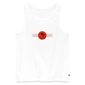 Palm Island Holidays - Men's Premium Organic Tank Top - white - Front - Michal (187cm)