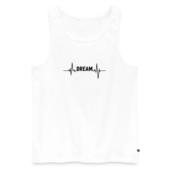 Dream Herzschlag – Inspirational Design - Männer Premium Bio Tank Top - Weiß - Vorne - AI Model Male 178 light (178cm)