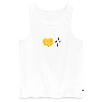 Cheese is my life, heartbeat, cheese lover - Men's Premium Organic Tank Top - white - Front - AI Model Male 178 light (178cm)