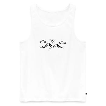 Mountains icon - Men's Premium Organic Tank Top - white - Front - Michal (187cm)