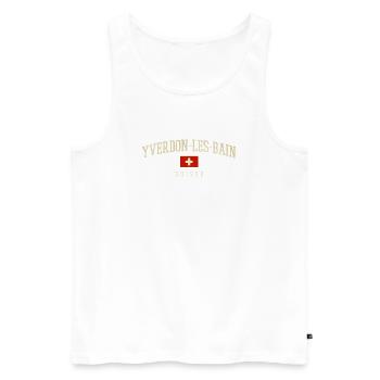 Yverdon-les-Bains Schweizer Emblem - Männer Premium Bio Tank Top - Weiß - Vorne - AI Model Male 178 light (178cm)