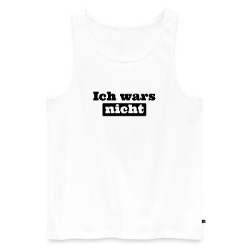 Ich wars nicht - Männer Premium Bio Tank Top - Weiß - Vorne - Michal (187cm)
