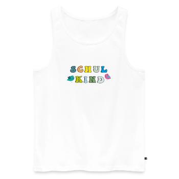 Schulkind  - Männer Premium Bio Tank Top - Weiß - Vorne - AI Model Male 178 light (178cm)