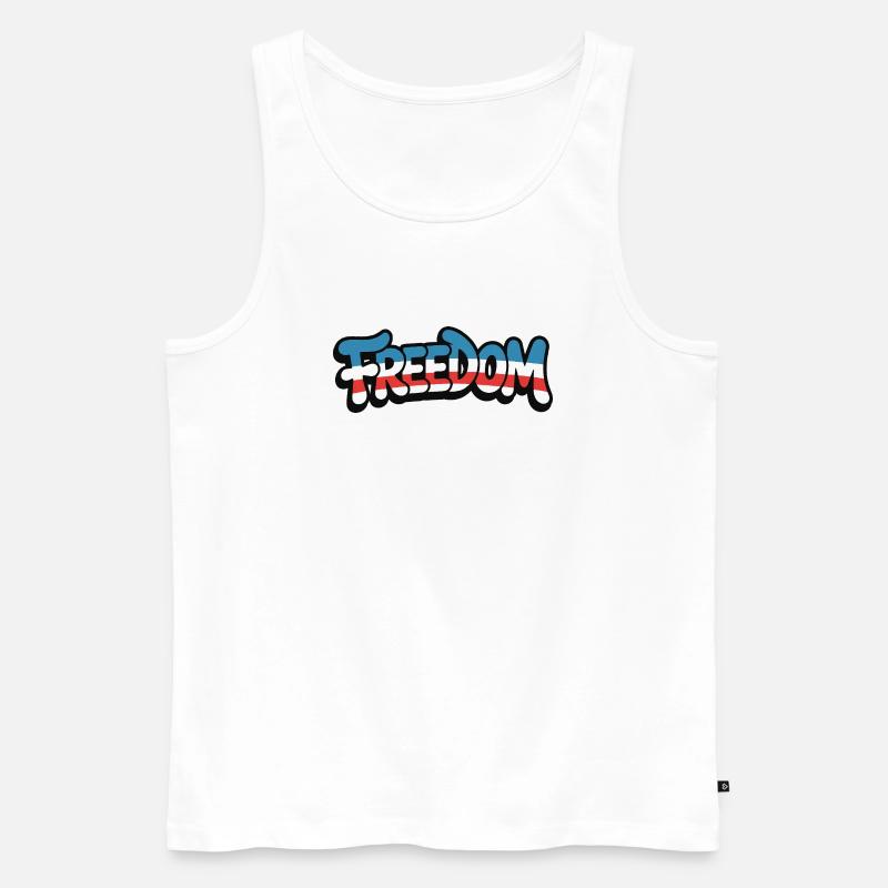 Freedom Typografie Statement Design - Männer Premium Bio Tank Top - Weiß
