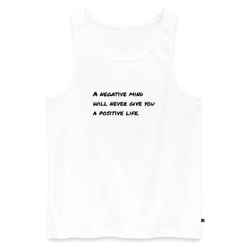 Dicton motivationnel anglais - Débardeur bio Premium Homme - blanc - Devant - AI Model Male 178 light (178cm)
