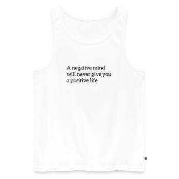 Dicton motivationnel anglais - Débardeur bio Premium Homme - blanc - Devant - Michal (187cm)