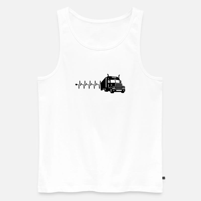 Lkw herzfrequenz - Männer Premium Bio Tank Top - Weiß
