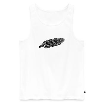 Corn on Cob Silhouette - Men's Premium Organic Tank Top - white - Front - AI Model Male 178 light (178cm)