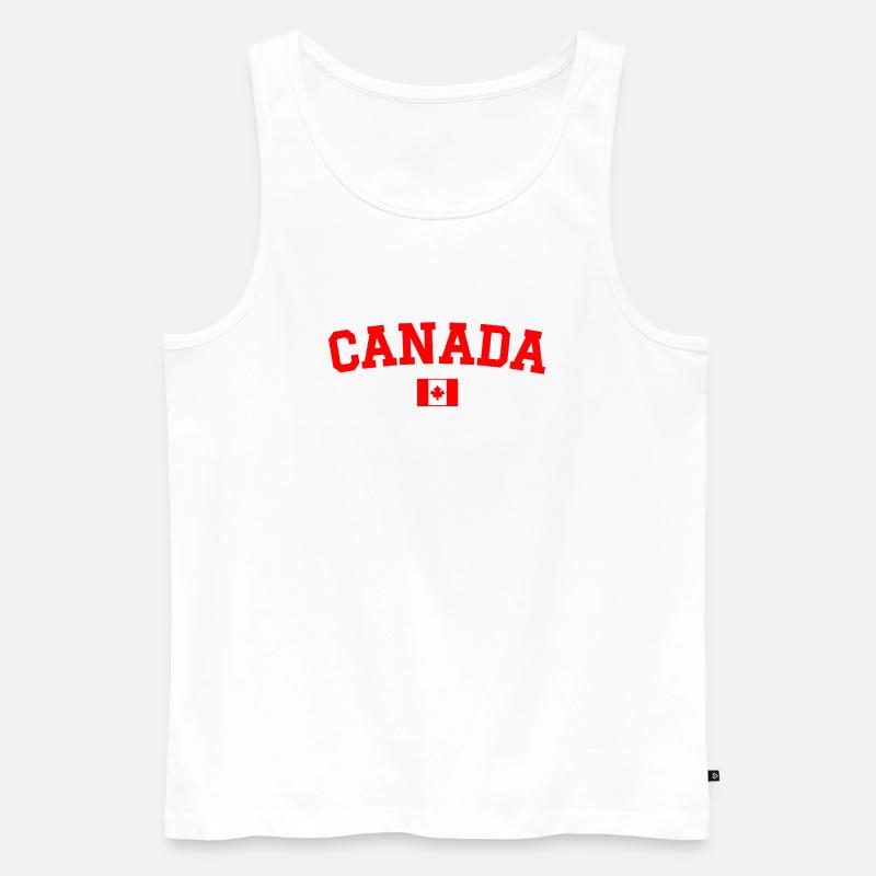 Drapeau du Canada Rouge - Débardeur bio Premium Homme - blanc