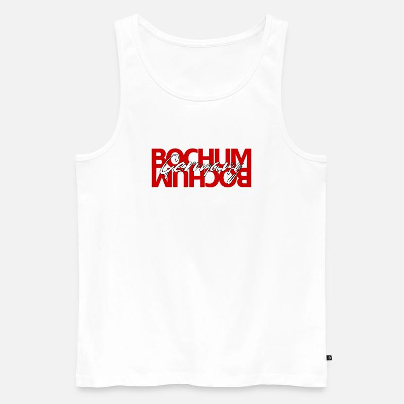 Bochum Germany Script Overlay - Männer Premium Bio Tank Top - Weiß