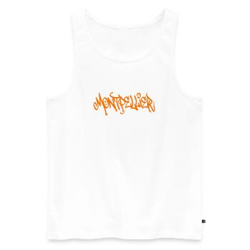 Oranges Montpellier Souvenir  - Männer Premium Bio Tank Top - Weiß - Vorne - Michal (187cm)