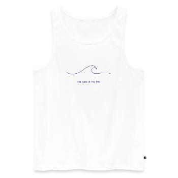 One wave at the time - Men's Premium Organic Tank Top - white - Front - Michal (187cm)