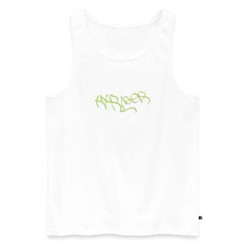 Neon Graffiti Grün Schriftzug Karlder - Männer Premium Bio Tank Top - Weiß - Vorne - Michal (187cm)