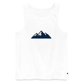 Gebirge Berge Silhouette - Männer Premium Bio Tank Top - Weiß - Vorne - Michal (187cm)