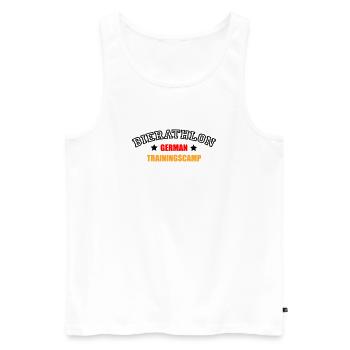 Bierathlon Trainingscamp | Beer | Bier - Débardeur bio Premium Homme - blanc - Devant - AI Model Male 178 light (178cm)