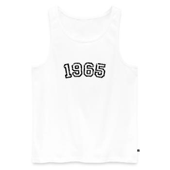 Year 1965 Birthday Design Vintage White - Men's Premium Organic Tank Top - white - Front - Michal (187cm)