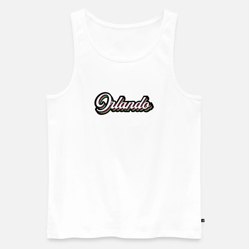 Orlando Rainbow Script - Männer Premium Bio Tank Top - Weiß