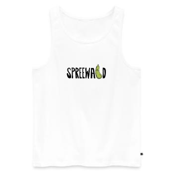 Concombre de Spreewald - Débardeur bio Premium Homme - blanc - Devant - AI Model Male 178 light (178cm)