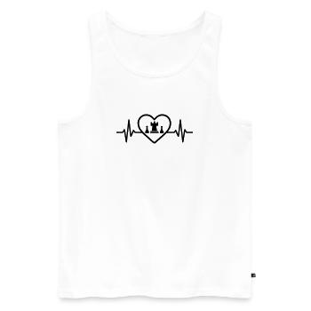 Chess Game Heart Strategy - Men's Premium Organic Tank Top - white - Front - Michal (187cm)