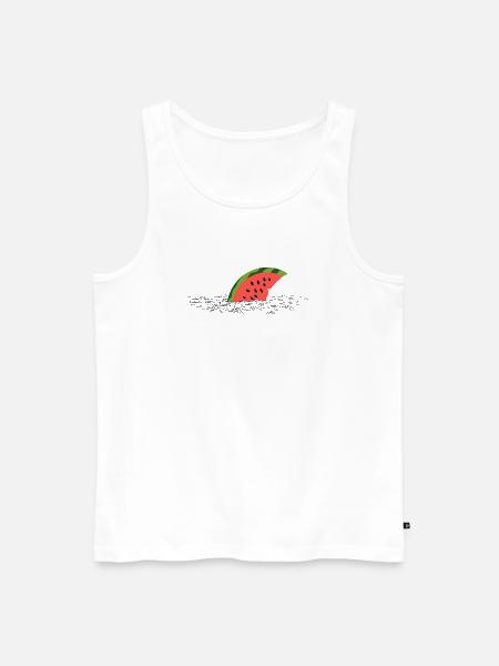 Melonenflosse – Süßer Hai im Anmarsch - Männer Premium Bio Tank Top - Weiß