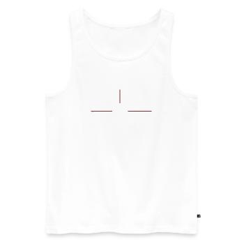 Graphique minimaliste à la ligne rouge - Débardeur bio Premium Homme - blanc - Devant - Michal (187cm)