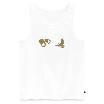 Minimalist Bird Watching Silhouette - Men's Premium Organic Tank Top - white - Front - AI Model Male 178 light (178cm)