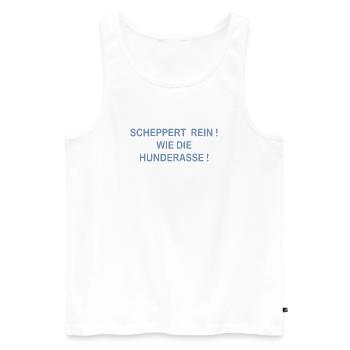 Scheppert rein wie Aussie Hund Australian Shepherd - Männer Premium Bio Tank Top - Weiß - Vorne - Michal (187cm)